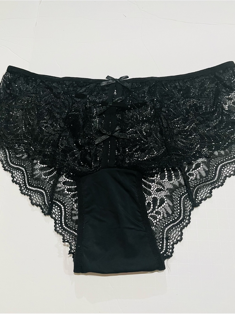 Knotty NWOT Women’s Black Lace Bikini Panty Intimates “GetKnotty”. SIZE L